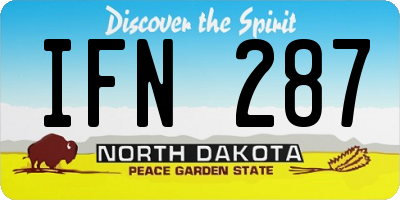 ND license plate IFN287
