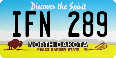 ND license plate IFN289