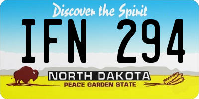 ND license plate IFN294