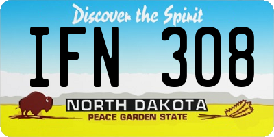 ND license plate IFN308