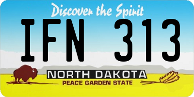 ND license plate IFN313