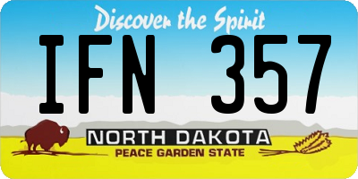 ND license plate IFN357