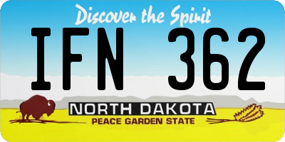 ND license plate IFN362