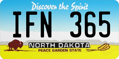 ND license plate IFN365