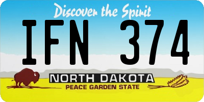 ND license plate IFN374