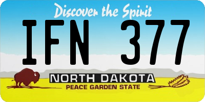 ND license plate IFN377