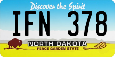 ND license plate IFN378