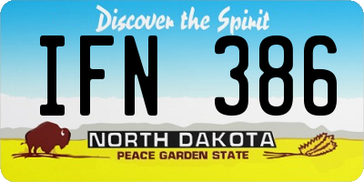 ND license plate IFN386