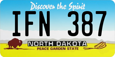 ND license plate IFN387