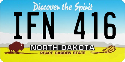 ND license plate IFN416