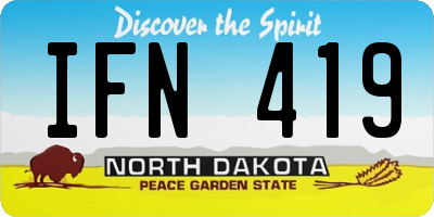ND license plate IFN419