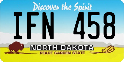 ND license plate IFN458