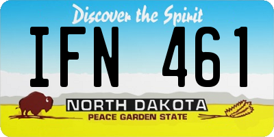 ND license plate IFN461