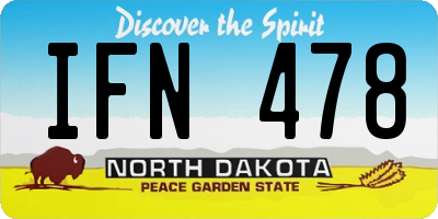 ND license plate IFN478