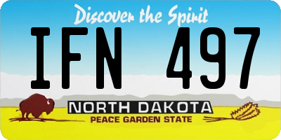 ND license plate IFN497