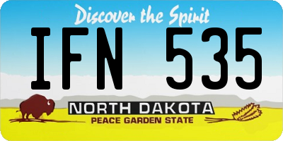 ND license plate IFN535