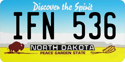 ND license plate IFN536