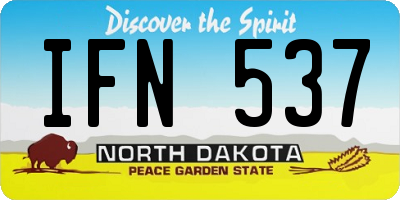 ND license plate IFN537