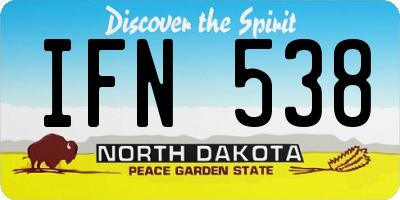 ND license plate IFN538