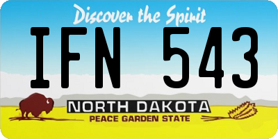 ND license plate IFN543