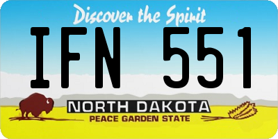 ND license plate IFN551