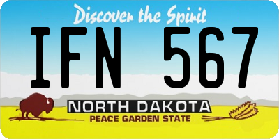 ND license plate IFN567