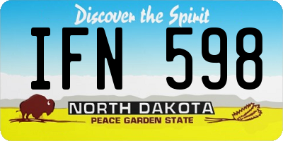ND license plate IFN598