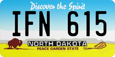 ND license plate IFN615