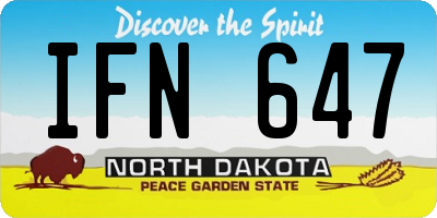 ND license plate IFN647