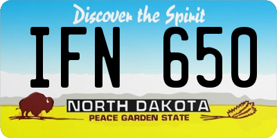 ND license plate IFN650