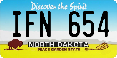 ND license plate IFN654