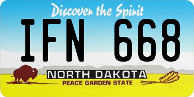 ND license plate IFN668