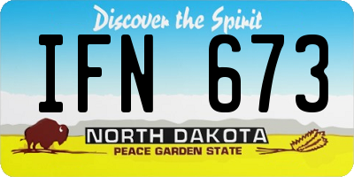 ND license plate IFN673