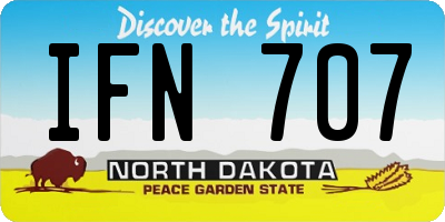 ND license plate IFN707