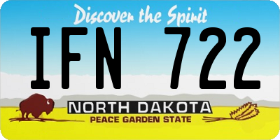 ND license plate IFN722