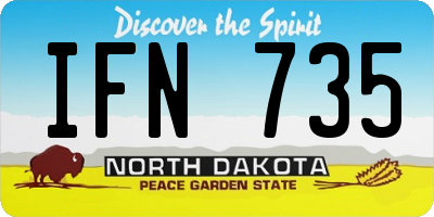 ND license plate IFN735