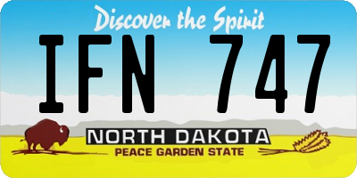 ND license plate IFN747