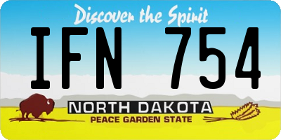 ND license plate IFN754