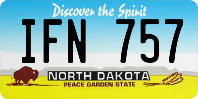 ND license plate IFN757