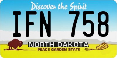 ND license plate IFN758