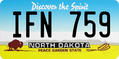 ND license plate IFN759