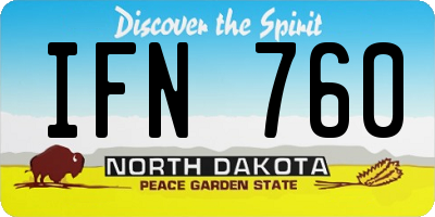 ND license plate IFN760
