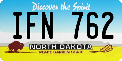 ND license plate IFN762