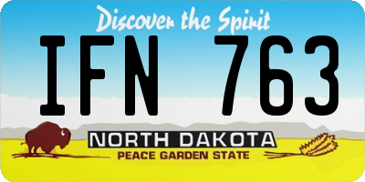 ND license plate IFN763
