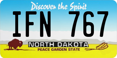 ND license plate IFN767