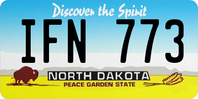 ND license plate IFN773