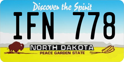 ND license plate IFN778