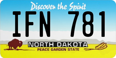 ND license plate IFN781