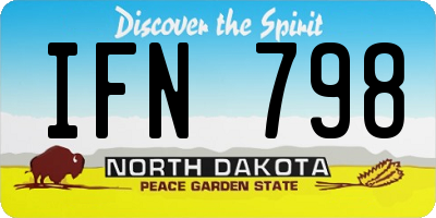 ND license plate IFN798