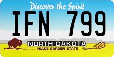 ND license plate IFN799